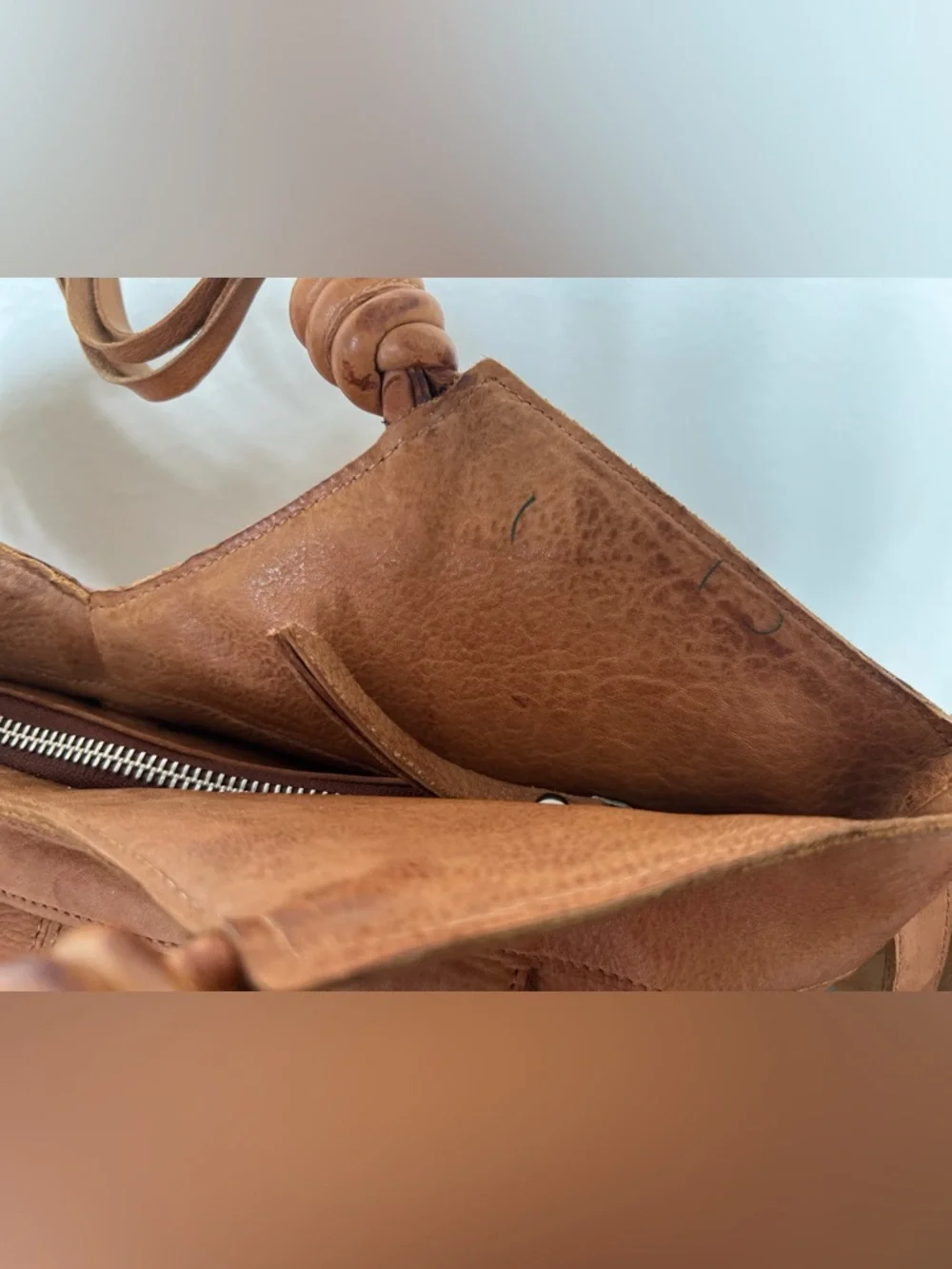 Latico Leathers Cognac Nash Crossbody Handbag - Picture 8 of 15